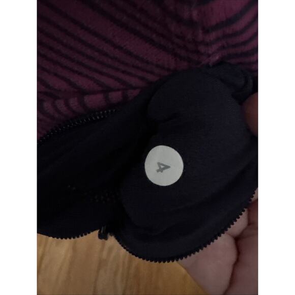 Lululemon Kanto Catch Me Long Sleeve Berry Stripe Size 4 Thumb Holes - Picture 7 of 7